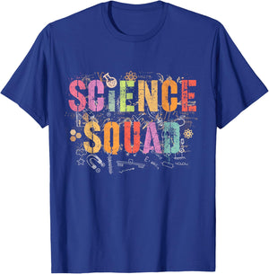 Vintage SCIENCE SQUAD Technology Teacher Team Student STEM T-Shirt - T-Shirt | Royal