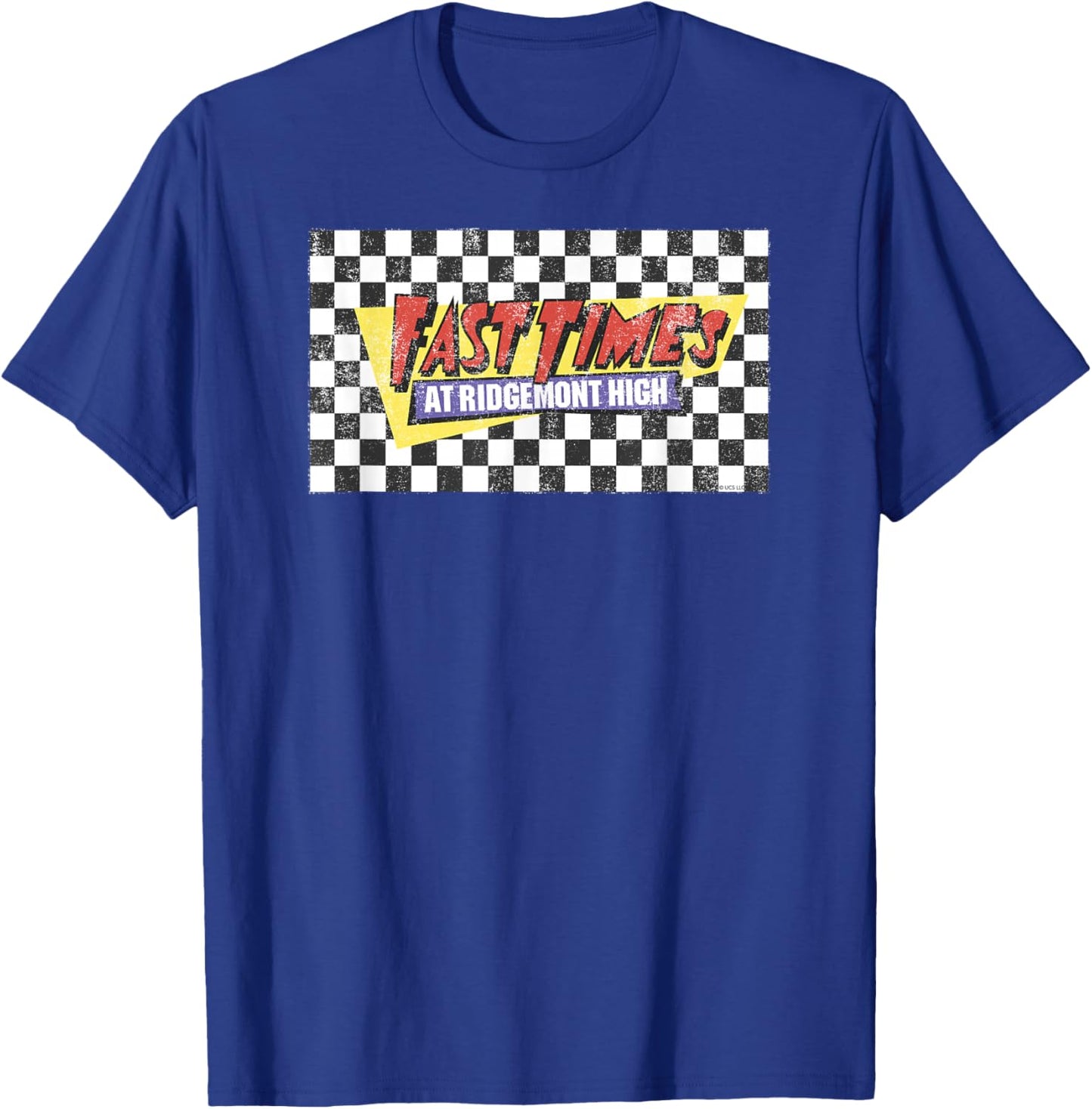 Fast Times at Ridgemont High Checked Logo T-Shirt - T-Shirt | Royal