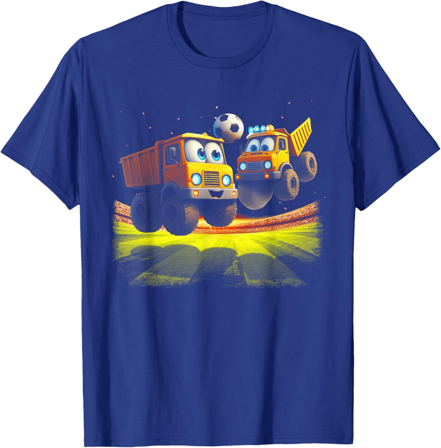 Soccer Ball Kids Football Construction Trucks Toddler Boys T-Shirt - T-Shirt | Royal