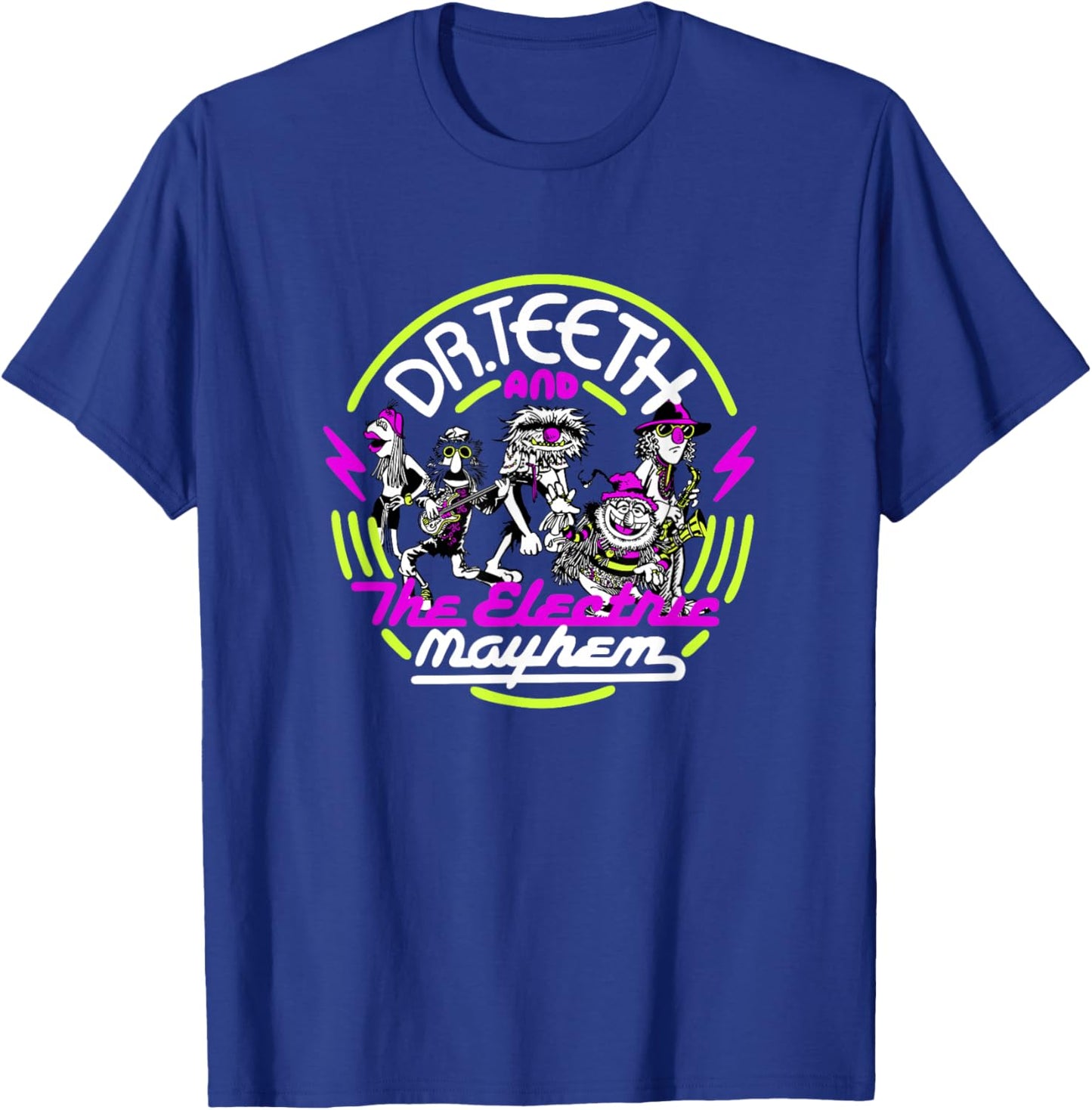 Disney The Muppets Dr. Teeth & Electric Mayhem Neon Sign T-Shirt - T-Shirt | Royal