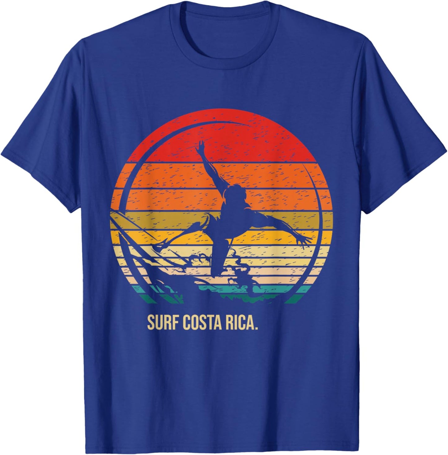 Vintage Surf Costa Rica Retro Surfer Surfing T-Shirt - T-Shirt | Royal