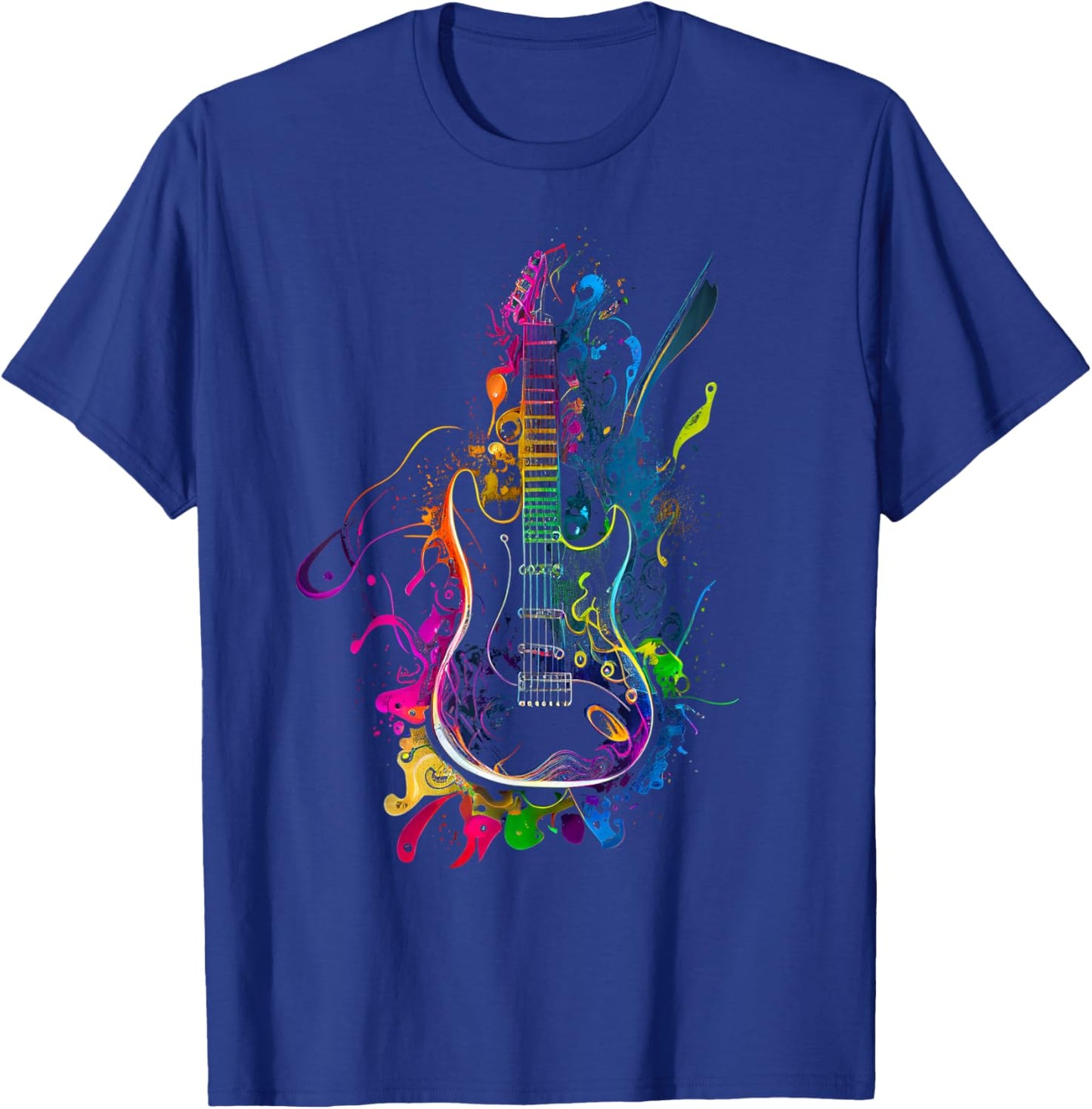 Electric Guitar Colors Colorful Musician Guitar Gift Gui T-Shirt - T-Shirt | Royal