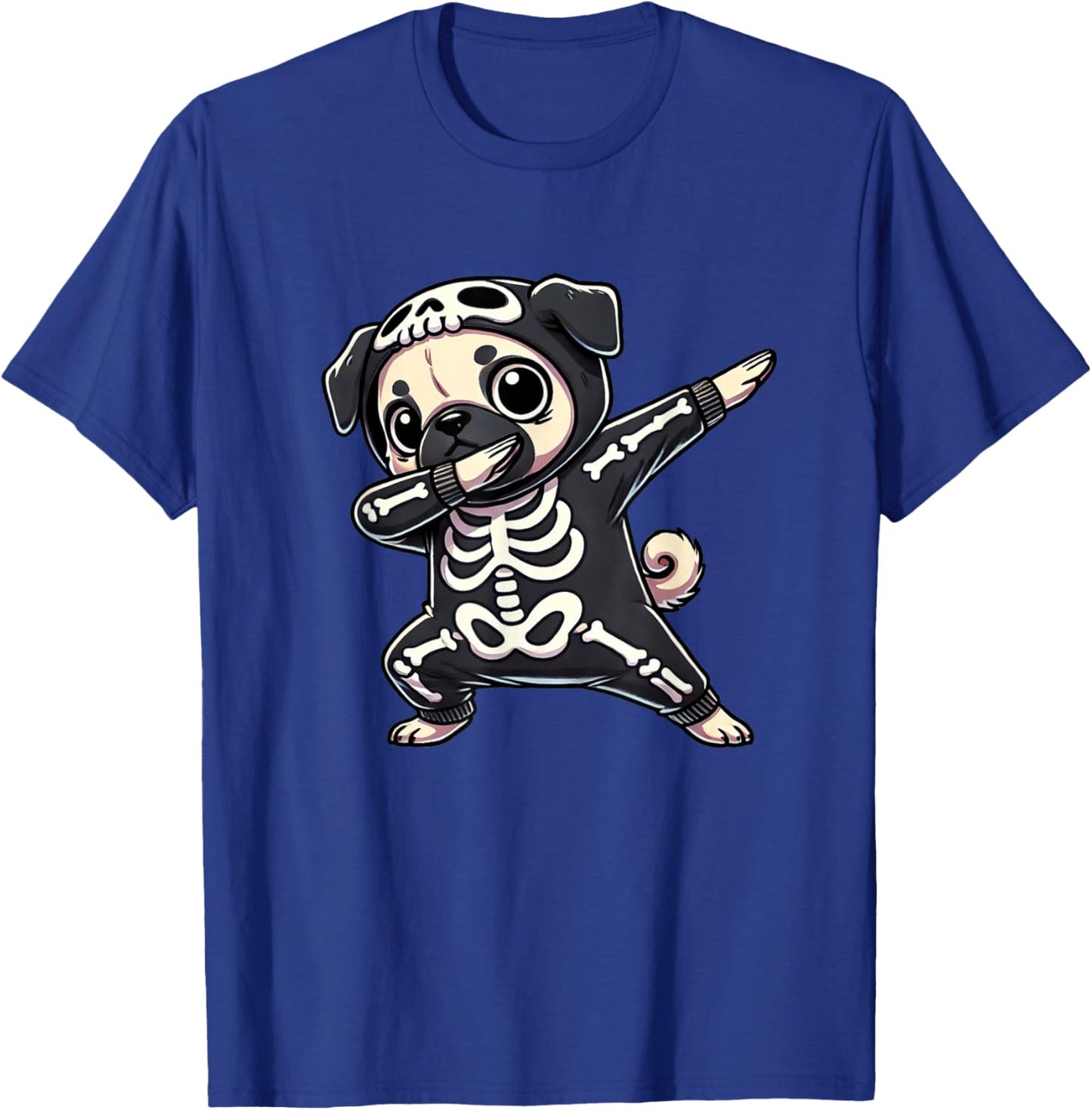 Pug Halloween Skeleton Cute Pug Kids T-Shirt - T-Shirt | Royal