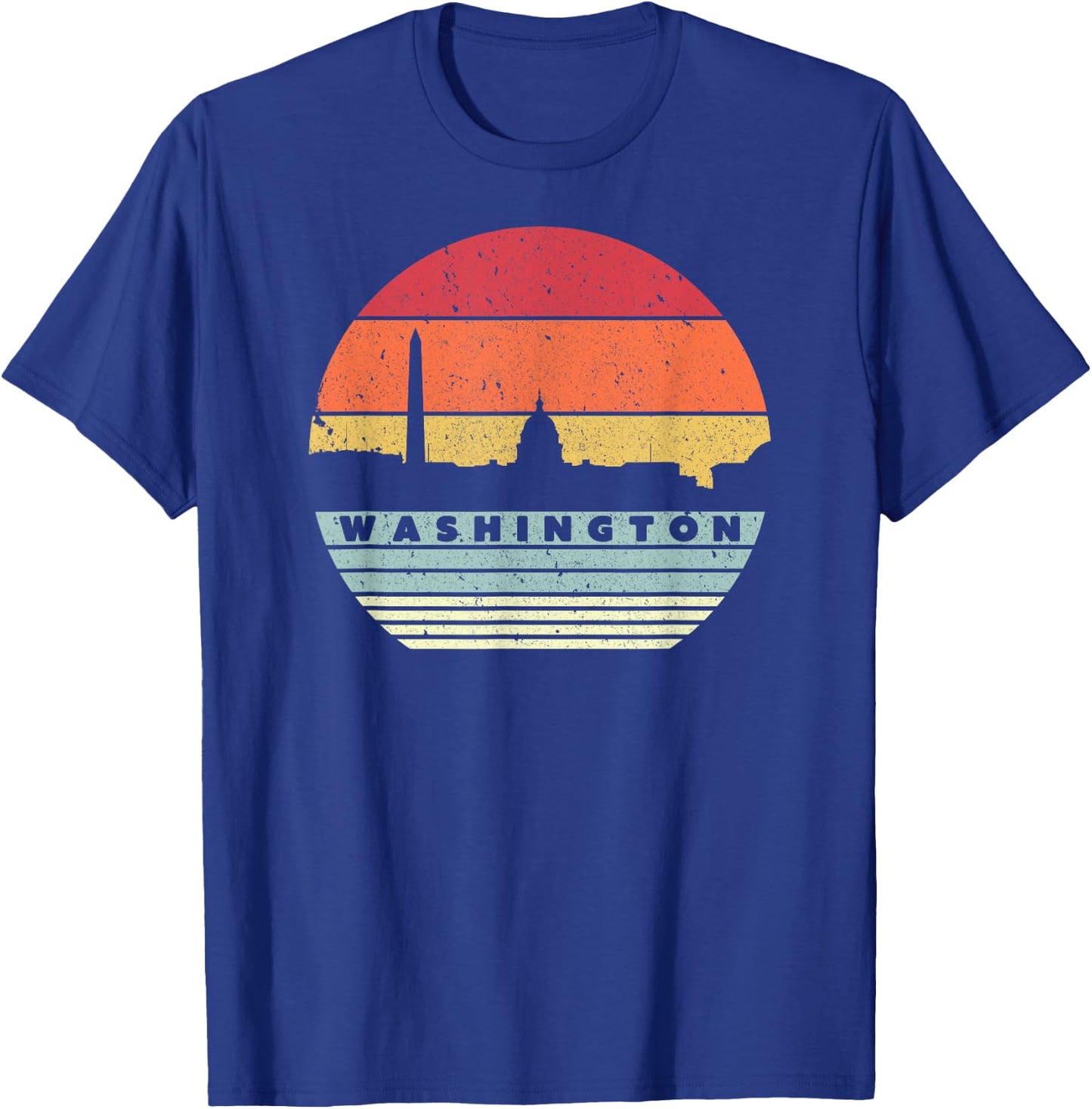 Washington Souvenir Shirt. Retro Style USA Skyline T-Shirt - T-Shirt | Royal