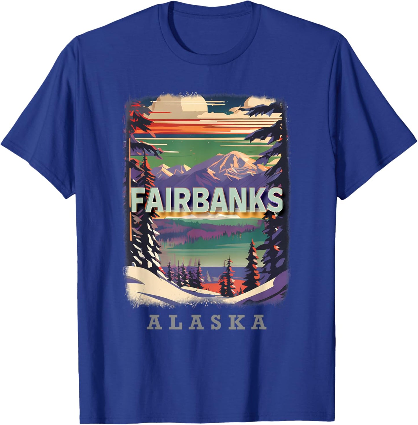 Fairbanks Alaska AK Aurora Borealis Spectacle SD832 T-Shirt - T-Shirt | Royal