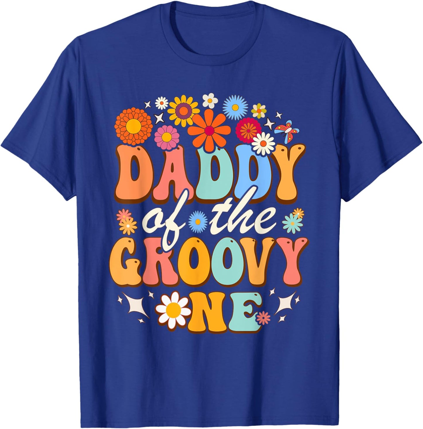 Daddy of Groovy One Matching Family First Birthday Party T-Shirt - T-Shirt | Royal