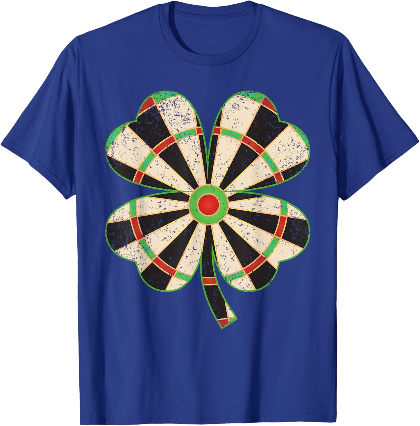 Vintage Shamrock Leaf Lucky Darts St. Patrick's Day T-Shirt - T-Shirt | Royal