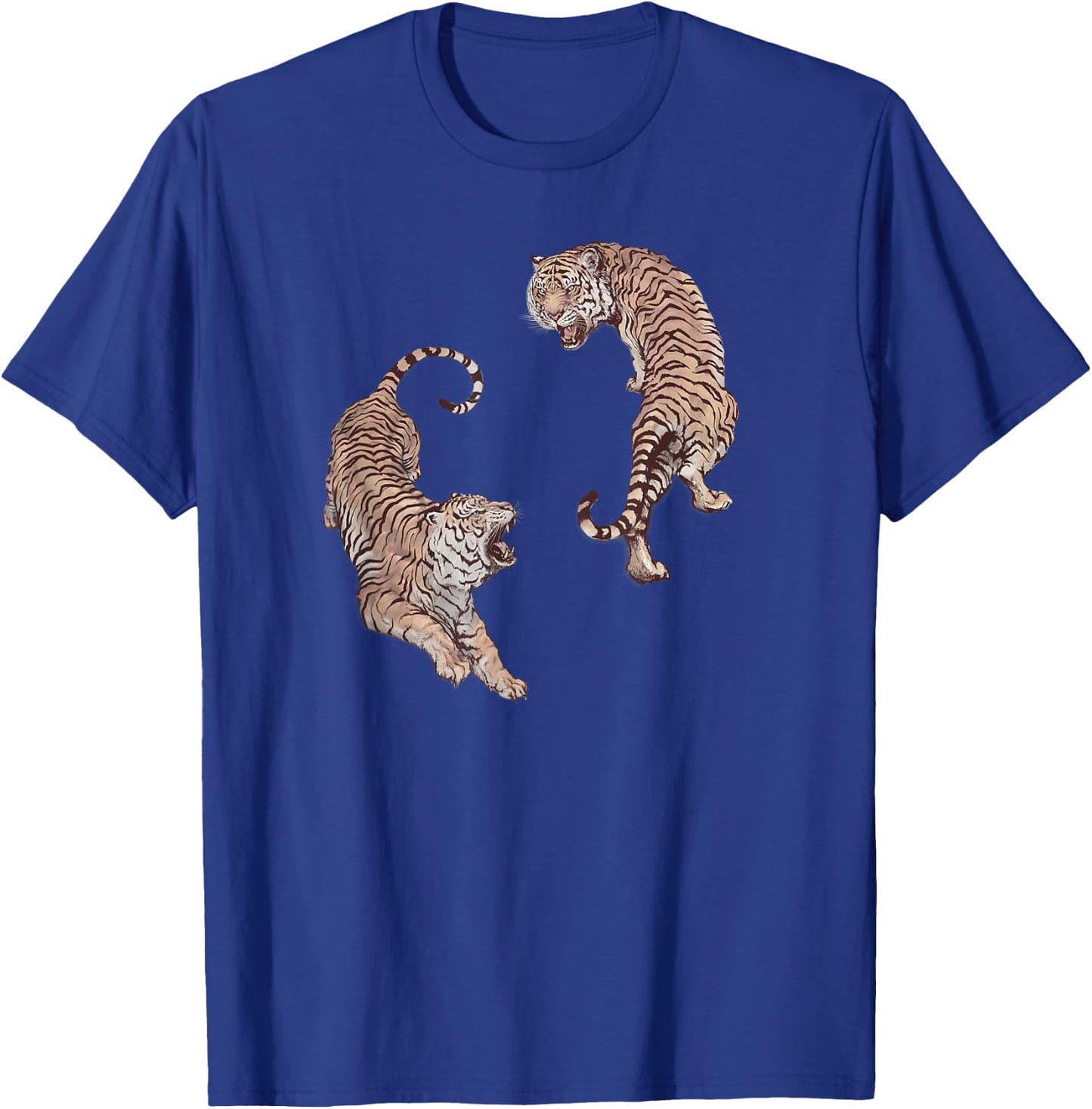 Vintage Tiger Graphic, Chinese Tiger Aesthetic, Yin and Yang T-Shirt - T-Shirt | Royal