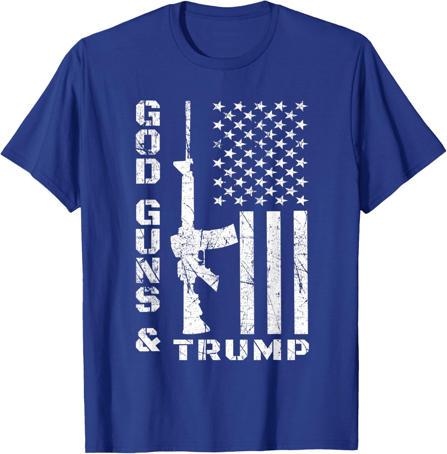 God Guns And Trump Shirt 2nd Amendment Flag AR15 T-Shirt - T-Shirt | Royal