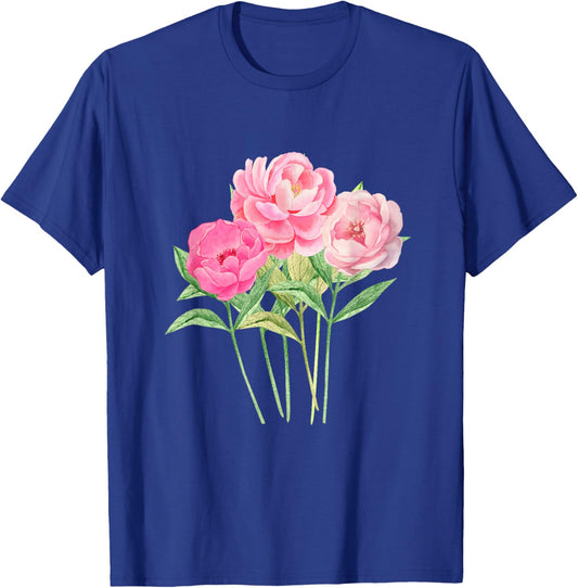 Peony Flower - Bouquet of Peonies Women and Girls T-Shirt - T-Shirt | Royal
