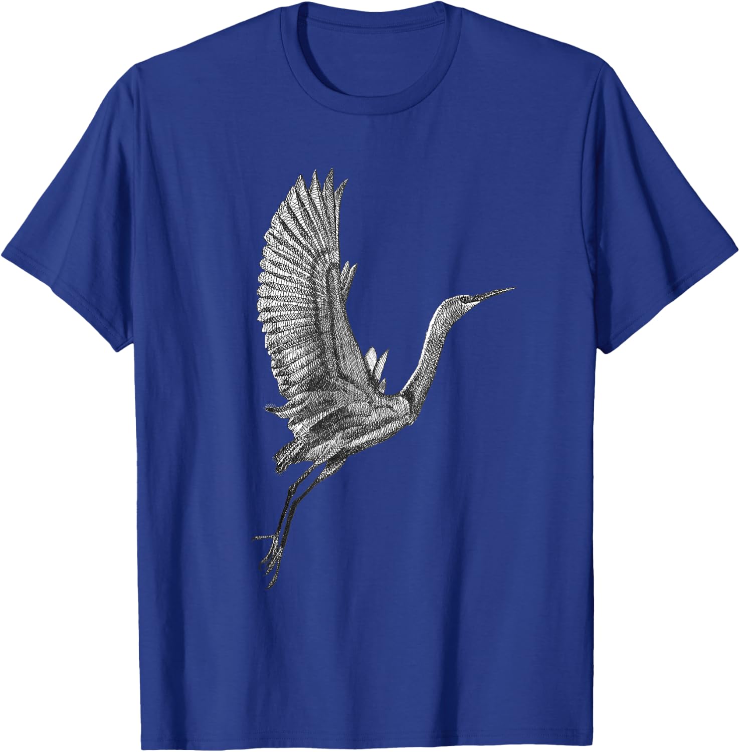 Tai Chi White Flying Crane Qi Gong Illustration T-Shirt - T-Shirt | Royal