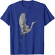 Tai Chi White Flying Crane Qi Gong Illustration T-Shirt - T-Shirt | Royal