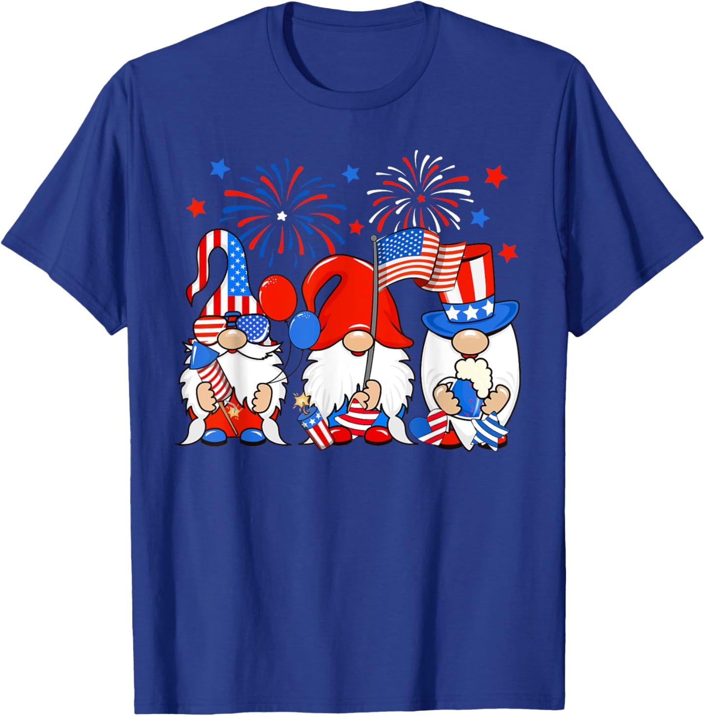 American Gnomes Celebrating Independence Day 4th Of July T-Shirt - T-Shirt | Royal
