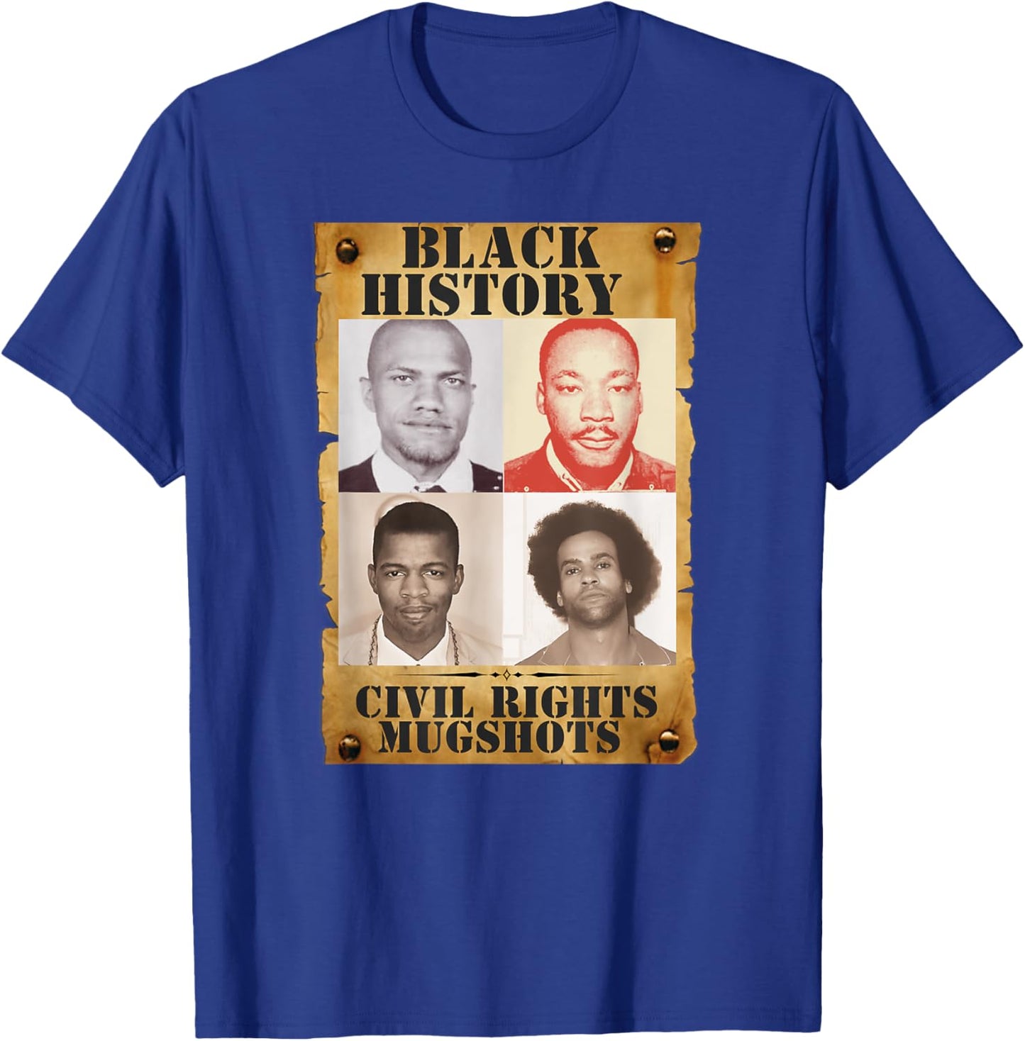 Black History Month Authentic Civil Rights Mugshots Design T-Shirt - T-Shirt | Royal