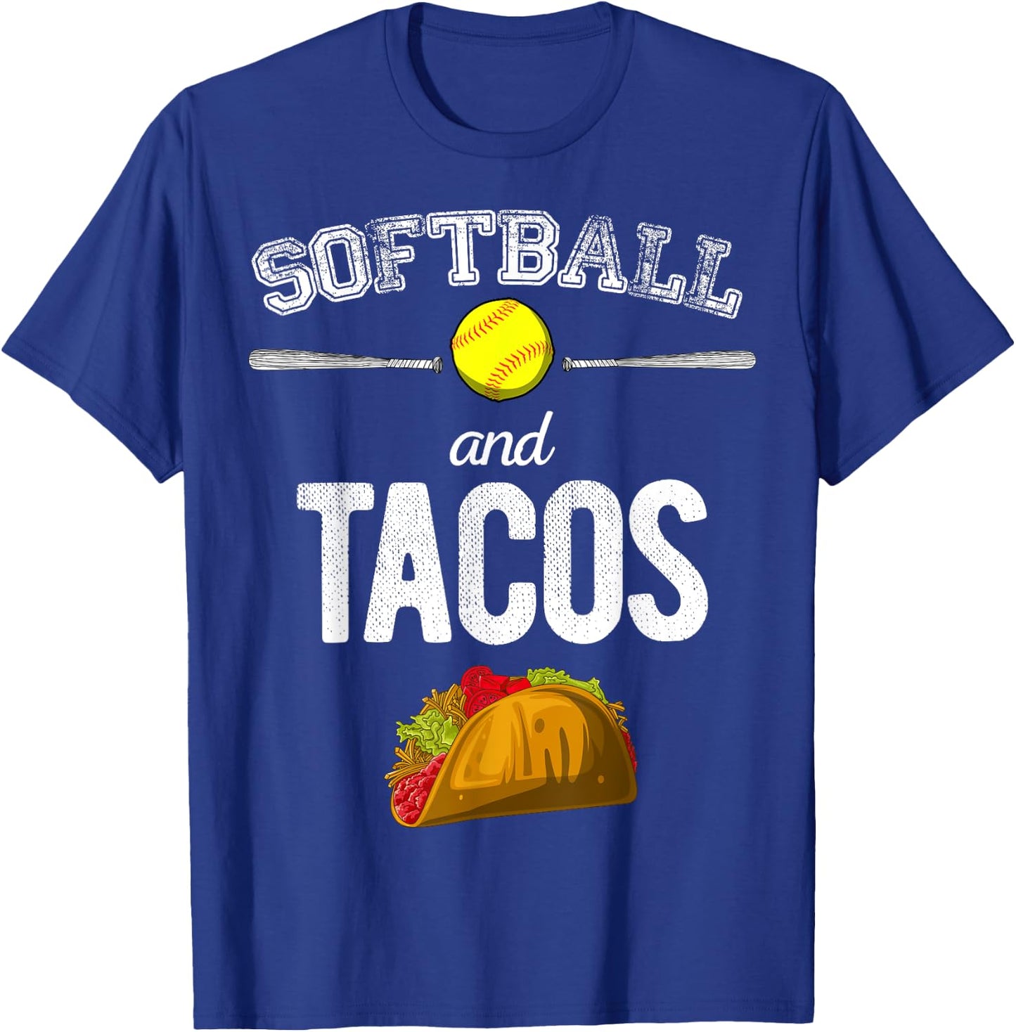 Softball And Tacos Softball Player Taco Lover Gift T-Shirt - T-Shirt | Royal