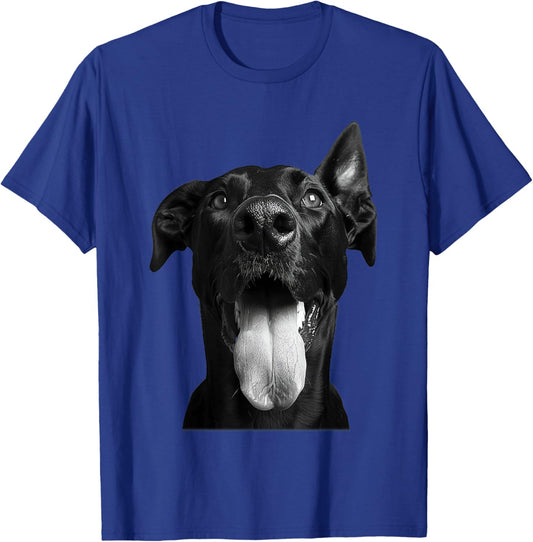 Cool Doberman Sticking Tongue Out Playful Defiance T-Shirt - T-Shirt | Royal