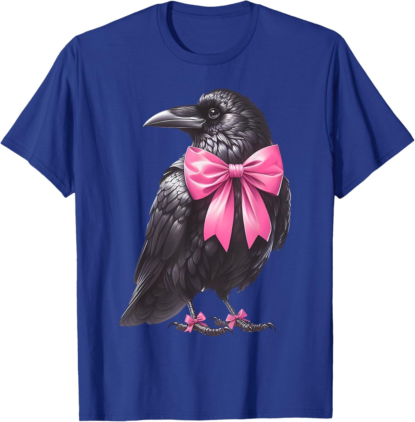 Coquette Bow Raven Crow Dark Birds Witchy Vibes Goblincore T-Shirt - T-Shirt | Royal