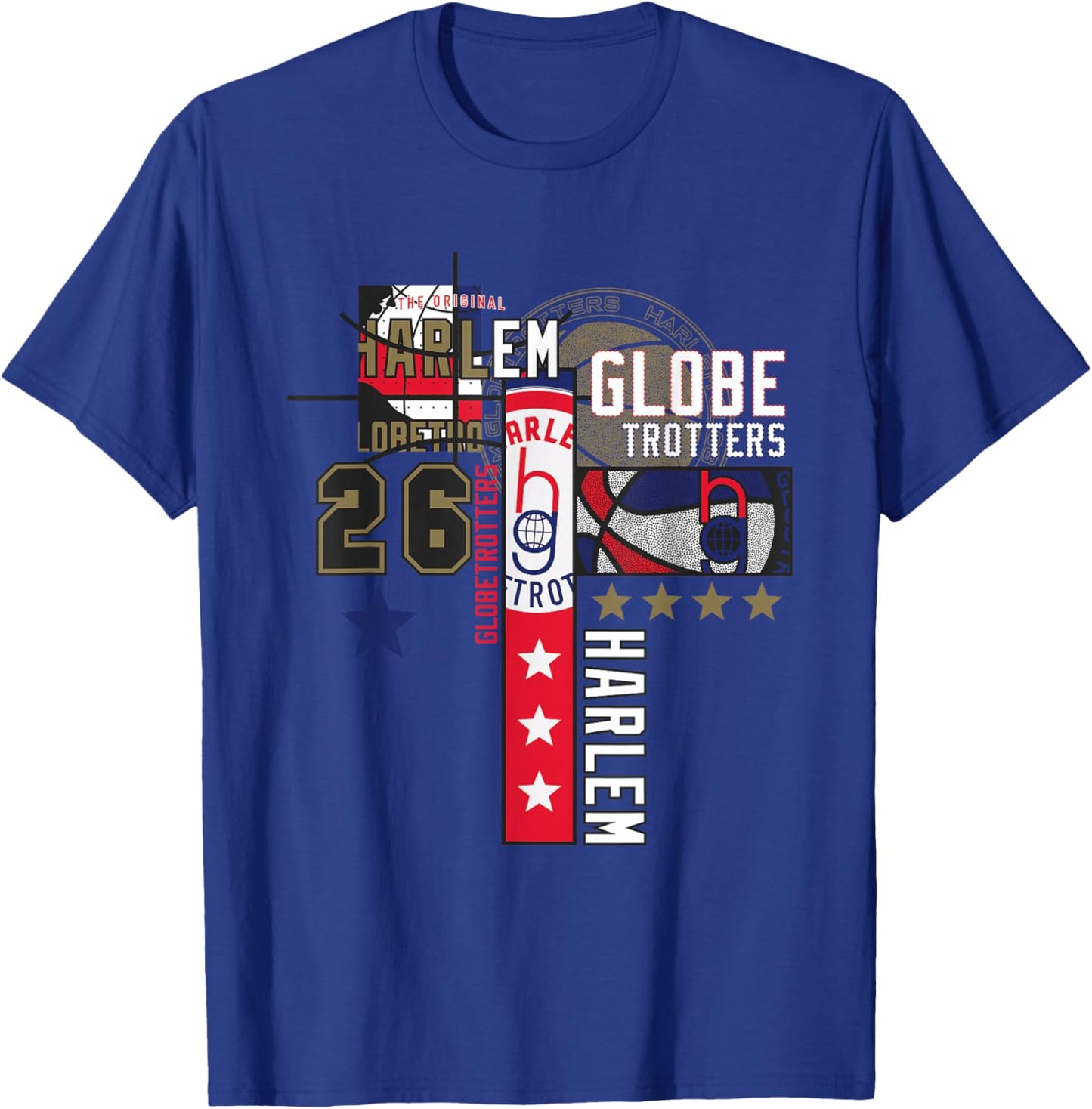 Harlem Globetrotters Logo Trickshot Masters Basketball Fan T-Shirt - T-Shirt | Royal
