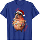 Cute Capybara Christmas Lights With sunglass Animal Lover T-Shirt - T-Shirt | Royal