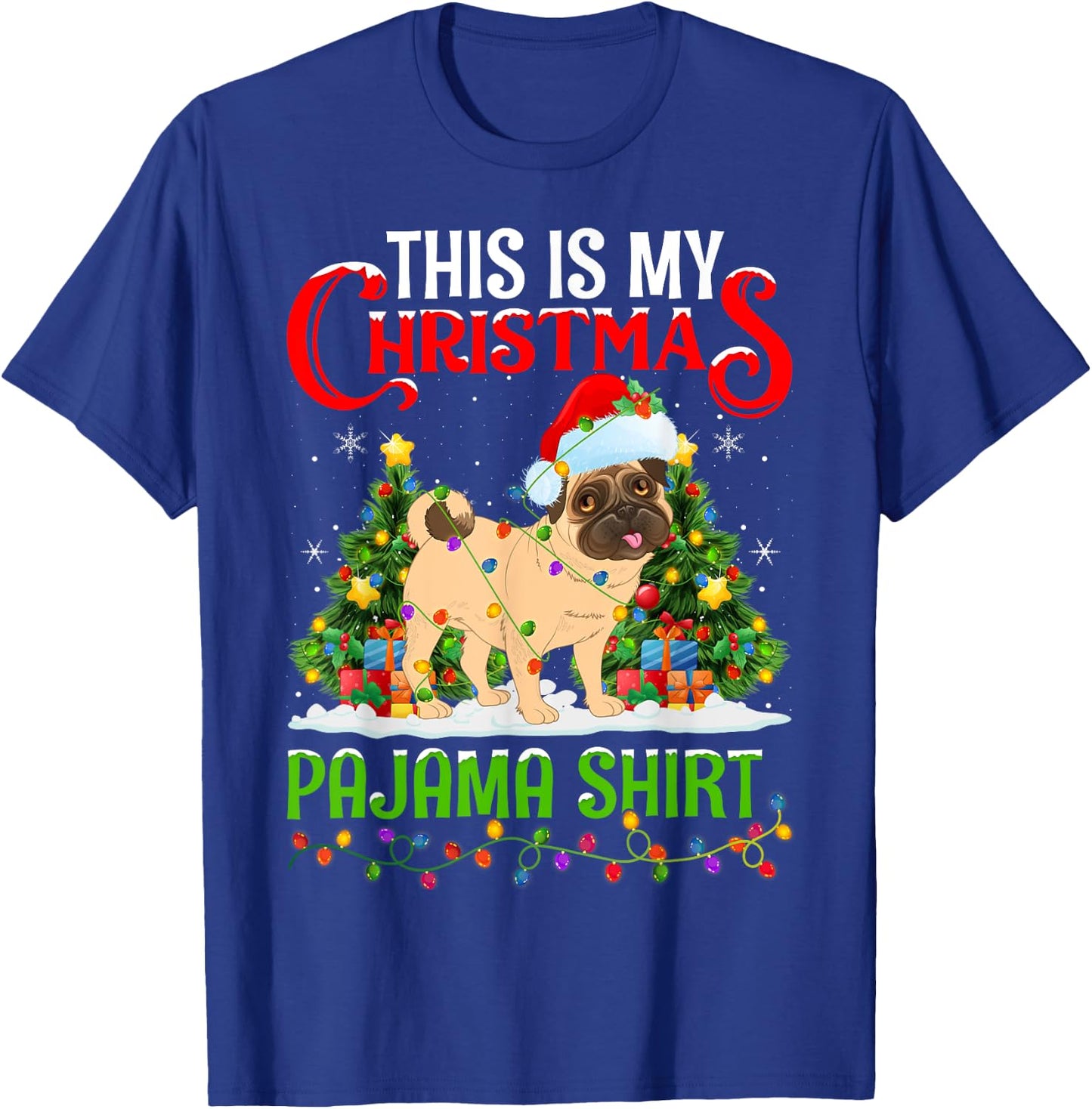 English Mastiff Dog Xmas Lights This Is My Christmas Pajama Women Kids T-Shirt - T-Shirt | Royal
