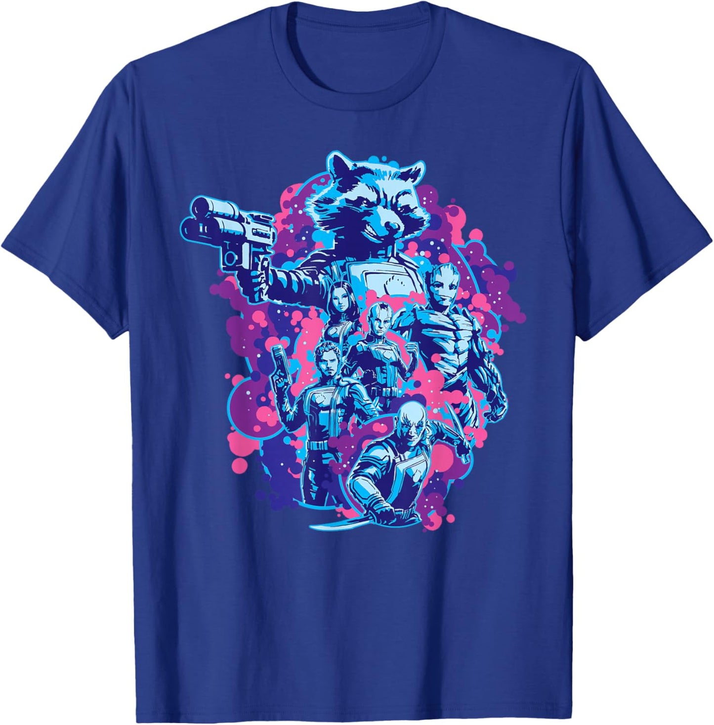 Marvel Guardians of The Galaxy Volume 3 Rocket & Team Space T-Shirt - T-Shirt | Royal