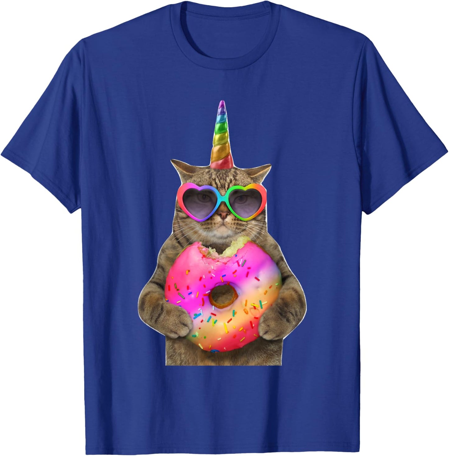 Humor cat with donut, Funny cat bites donut Women Kids T-Shirt - T-Shirt | Royal