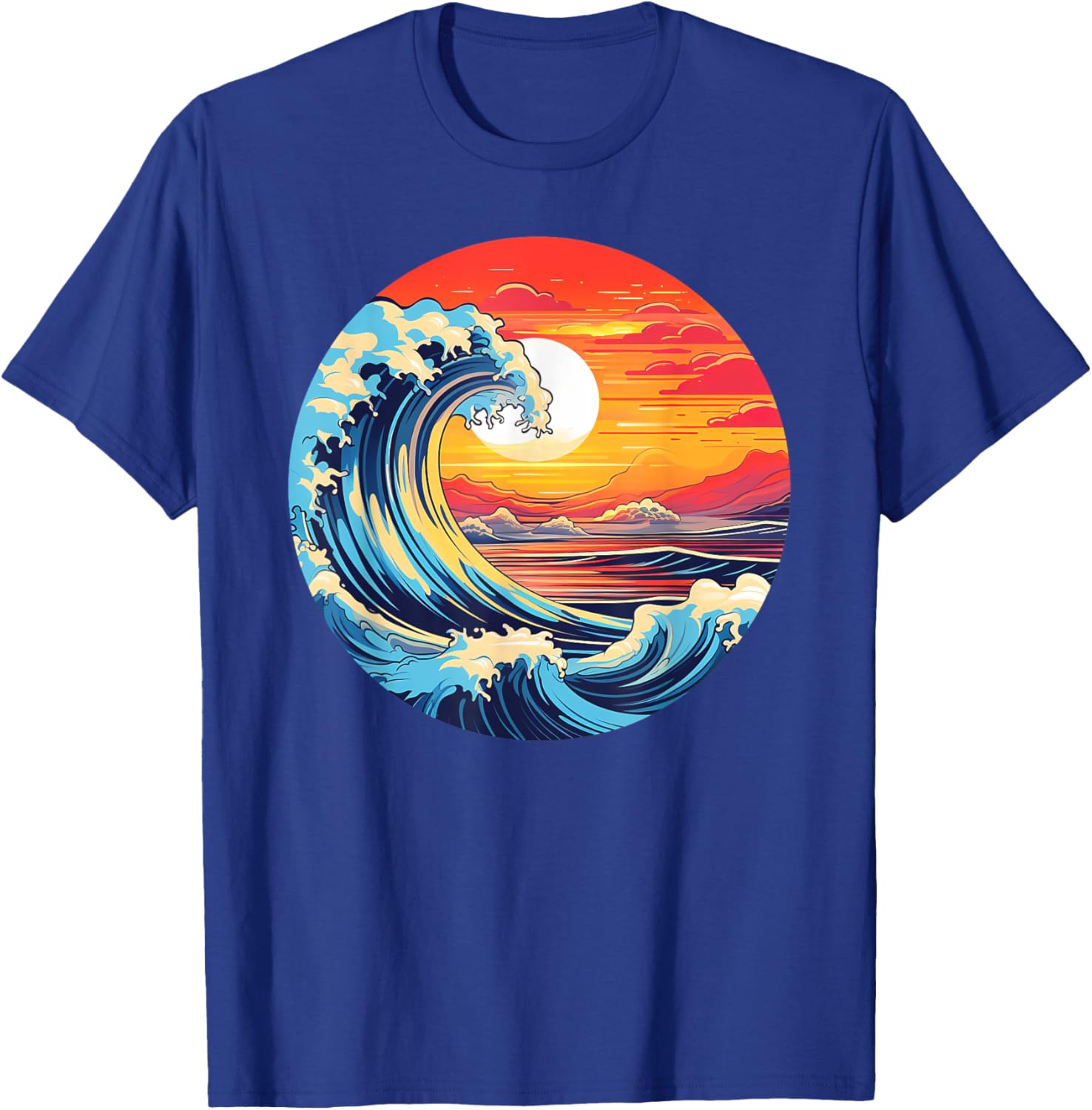 Great Art Aesthetic Tsunami boys Wave off Kanagawa Japanese T-Shirt - T-Shirt | Royal