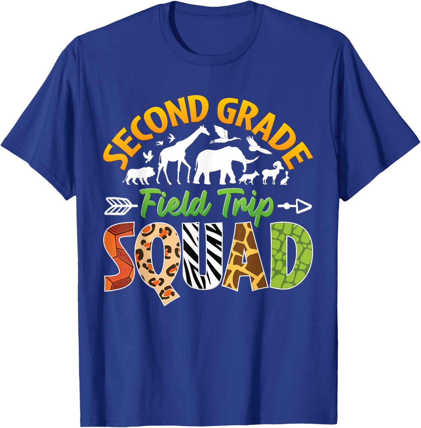 Second Grade Zoo Field Trip Squad Matching Teacher Students T-Shirt - T-Shirt | Royal