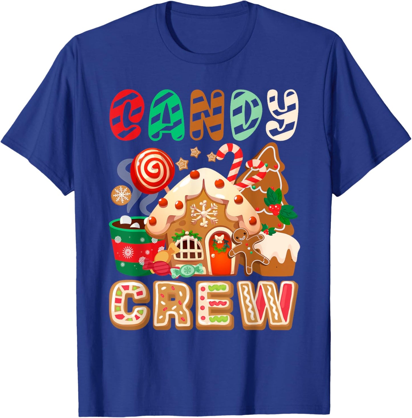 Funny Christmas Candy Crew Security Candyland Donut Pajama T-Shirt - T-Shirt | Royal