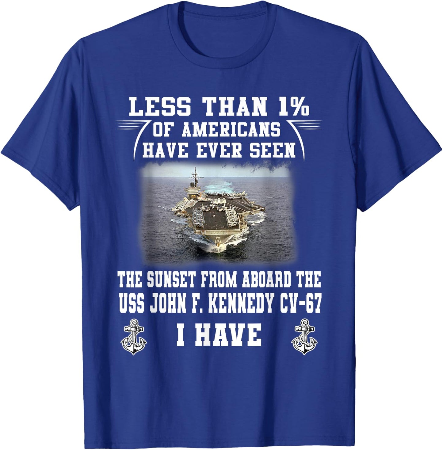 USS John F. Kennedy CV-67 Aircraft Carrier T-Shirt - T-Shirt | Royal