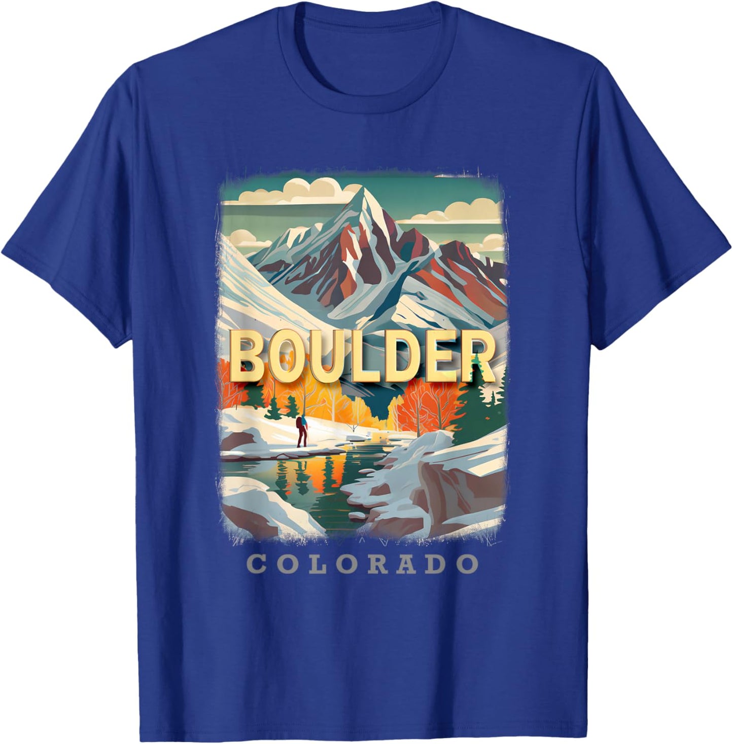 Boulder Colorado CO Rocky Mountain Majesty SD099 T-Shirt - T-Shirt | Royal