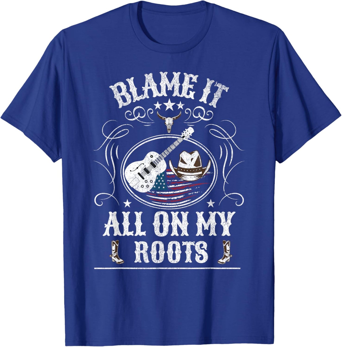Vintage Country Concert Western Rodeo Graphic Country T-Shirt - T-Shirt | Royal