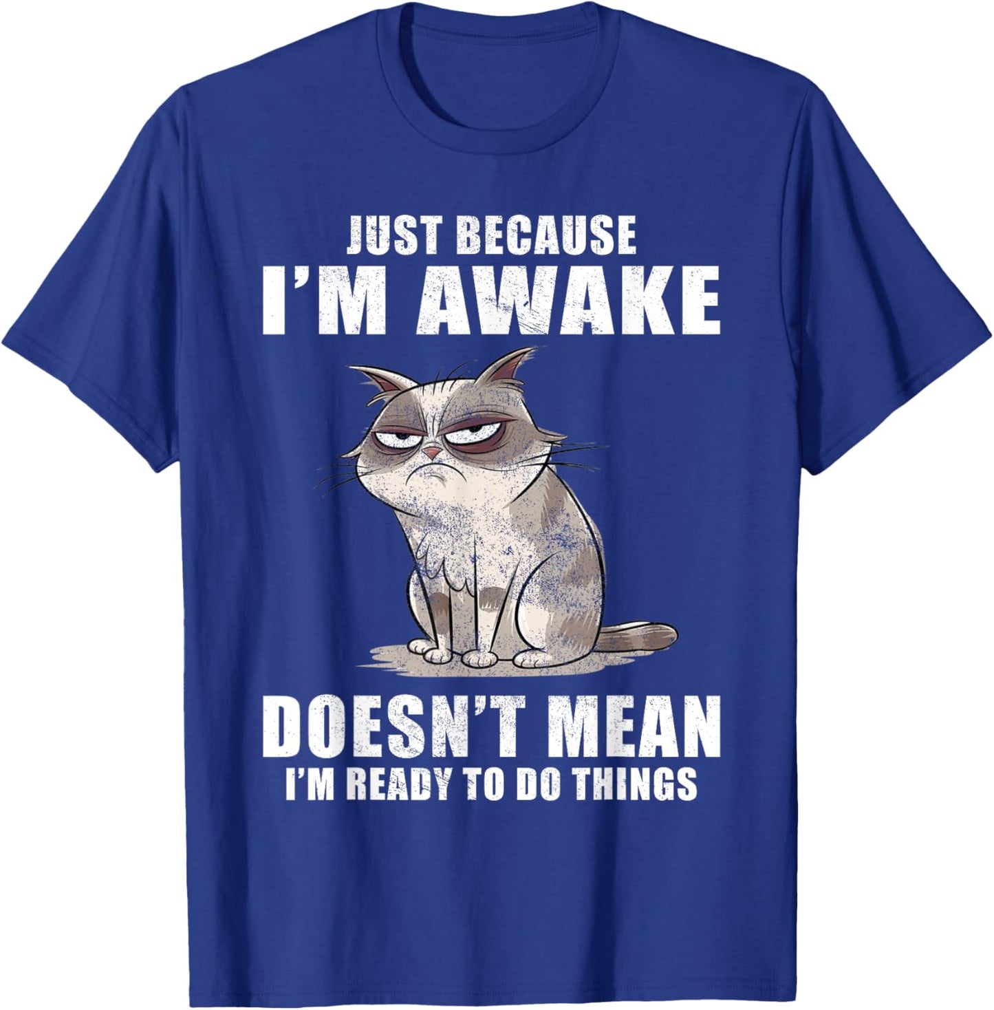 Just Because I'm Awake Doesn't Mean I'm Ready To Do Things T-Shirt - T-Shirt | Royal