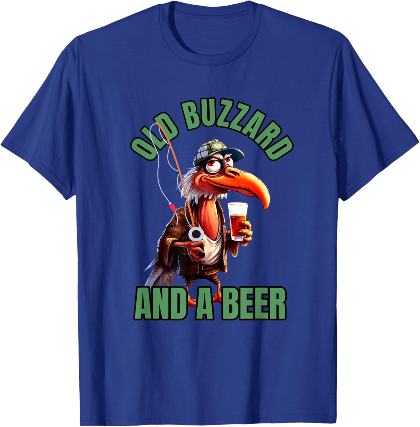 Old Buzzard And Beer Old Man Beer Lovers Senior Grandpa T-Shirt - T-Shirt | Royal