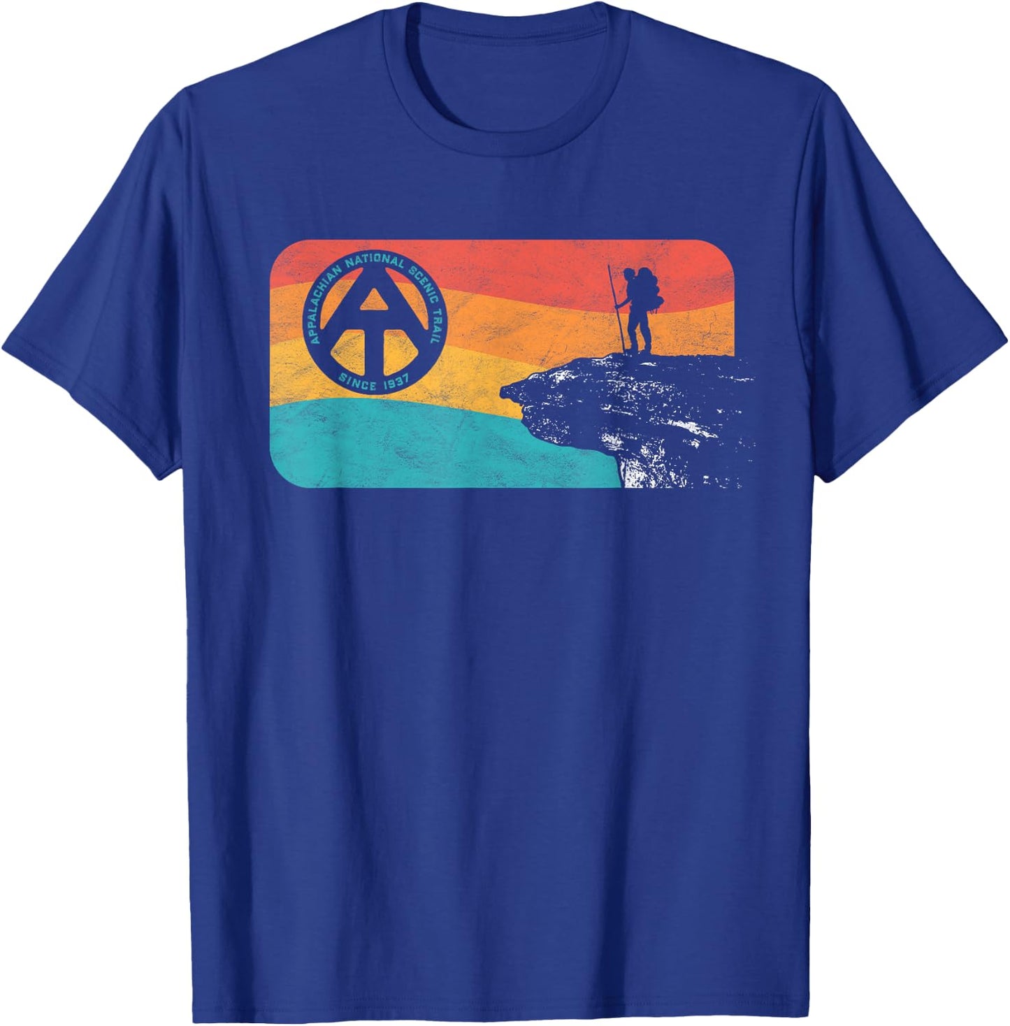 Appalachian Trail Retro McAfee's Knob Hiking Shirt T-Shirt - T-Shirt | Royal