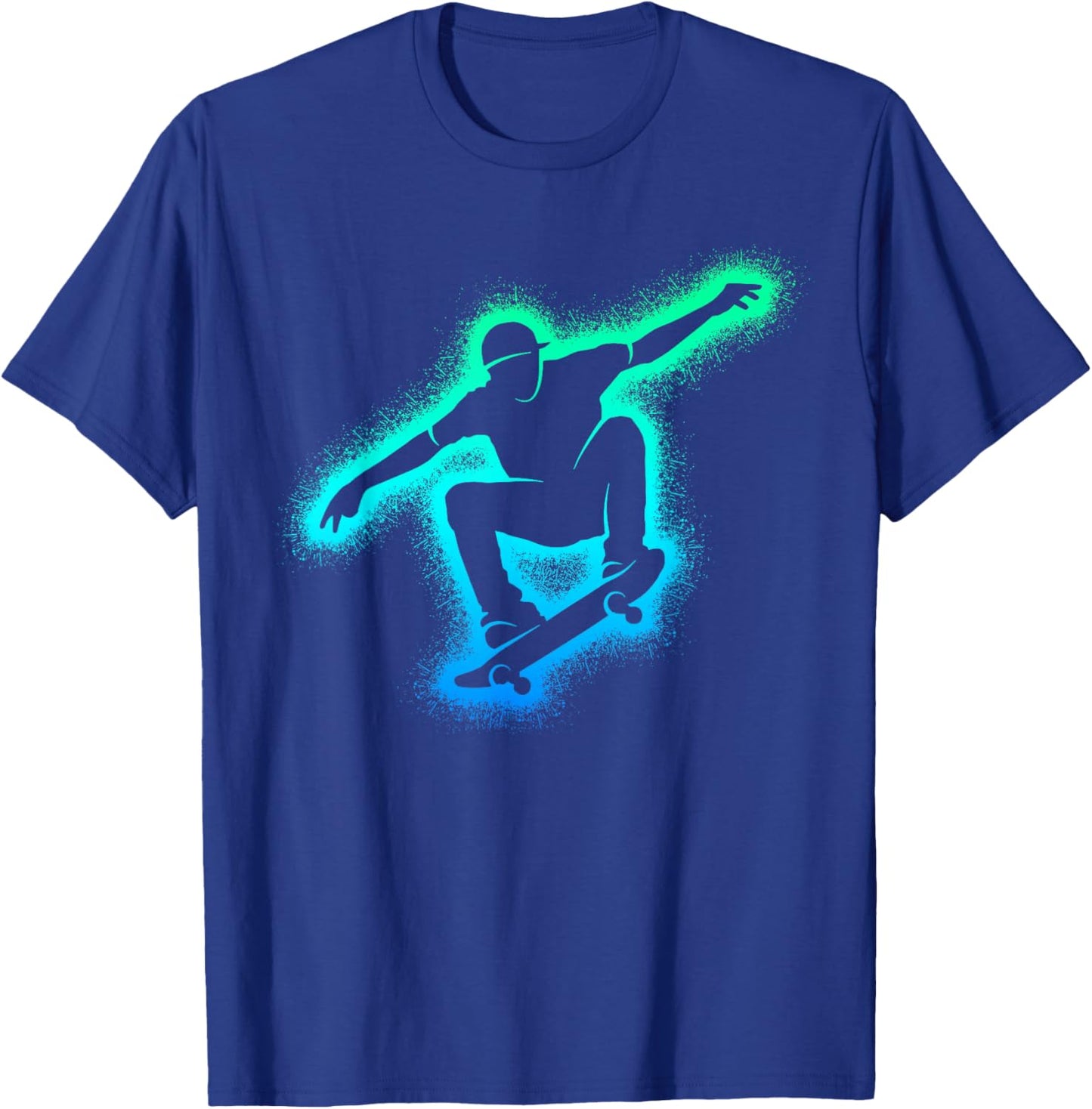 Skater Skateboard Skateboarder Men Kids Boys Skateboarding T-Shirt - T-Shirt | Royal