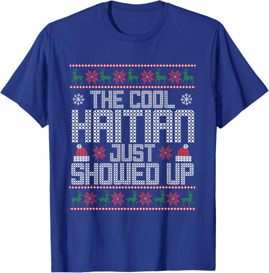 Wonderful Christmas Clothing Co Ugly Christmas Sweater Haitian Cool Funny Xmas T-Shirt - T-Shirt | Royal