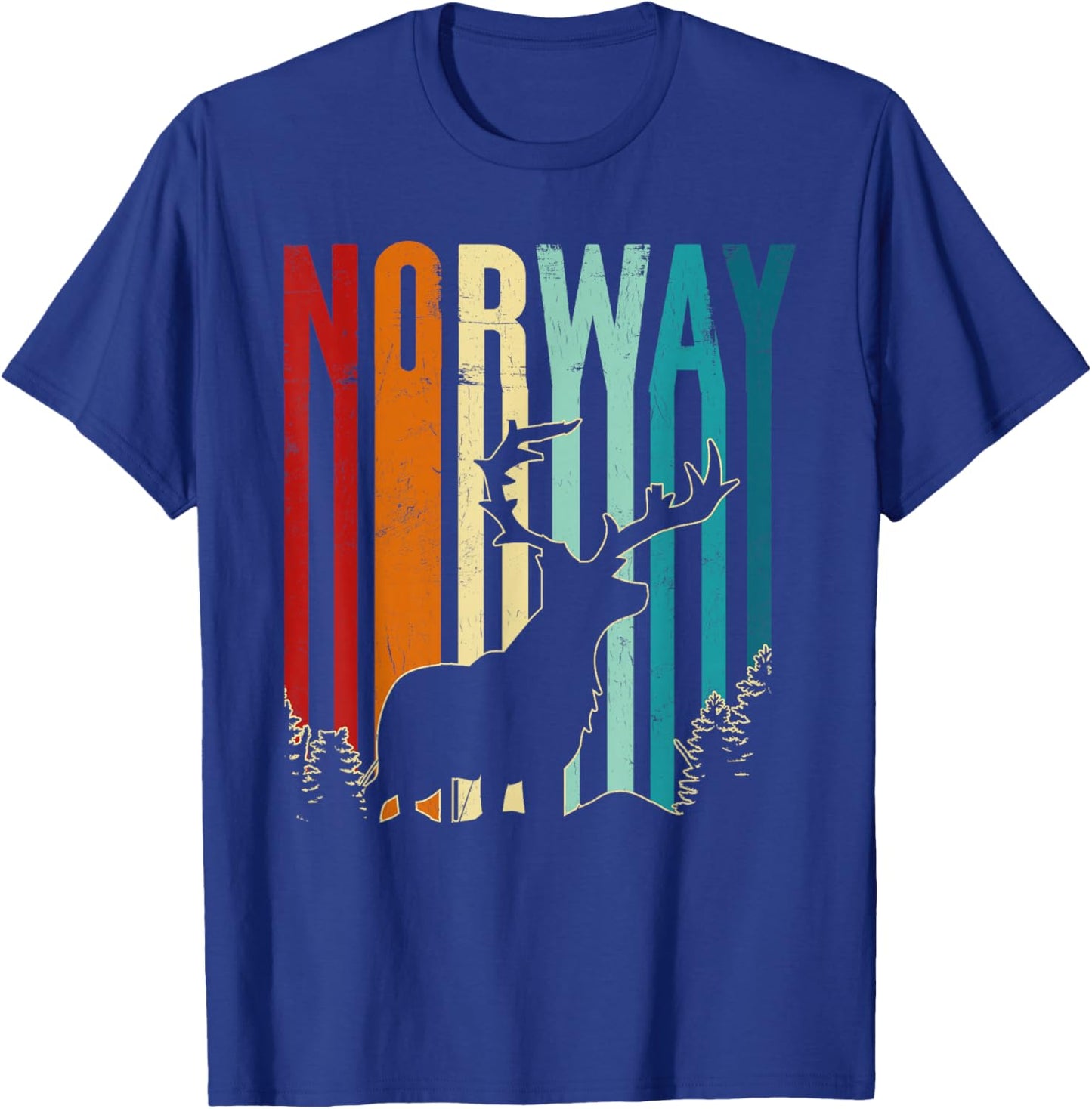 Vintage Norwegian Reindeer Retro Reindeer Norway Souvenir T-Shirt - T-Shirt | Royal