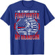 My Grandson Is A Firefighter Thin Red Line Flag Family Gifts T-Shirt - T-Shirt | Royal
