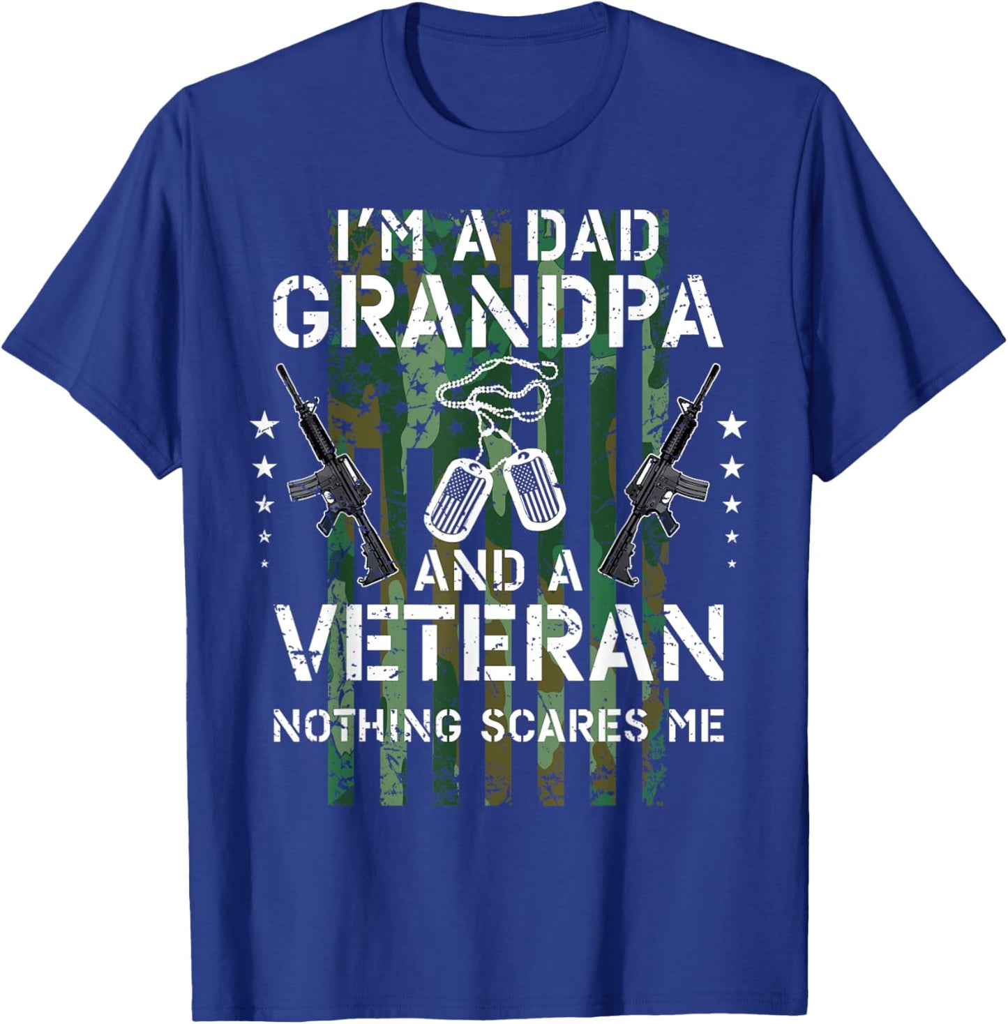 I'm A Dad Grandpa Veteran Dad Father Husband Father's Day T-Shirt - T-Shirt | Royal