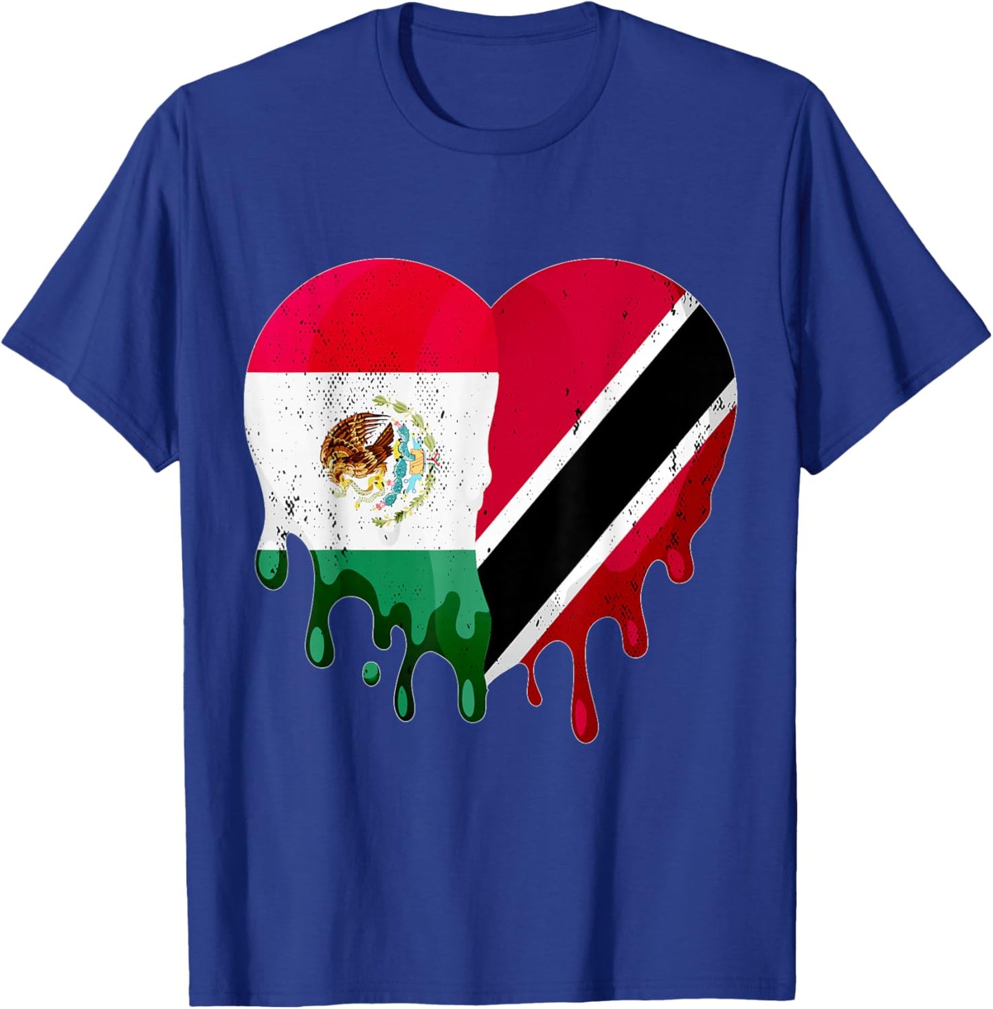 Mexico Trinidad & Tobago Flag Heart Grown Patriot Country T-Shirt - T-Shirt | Royal