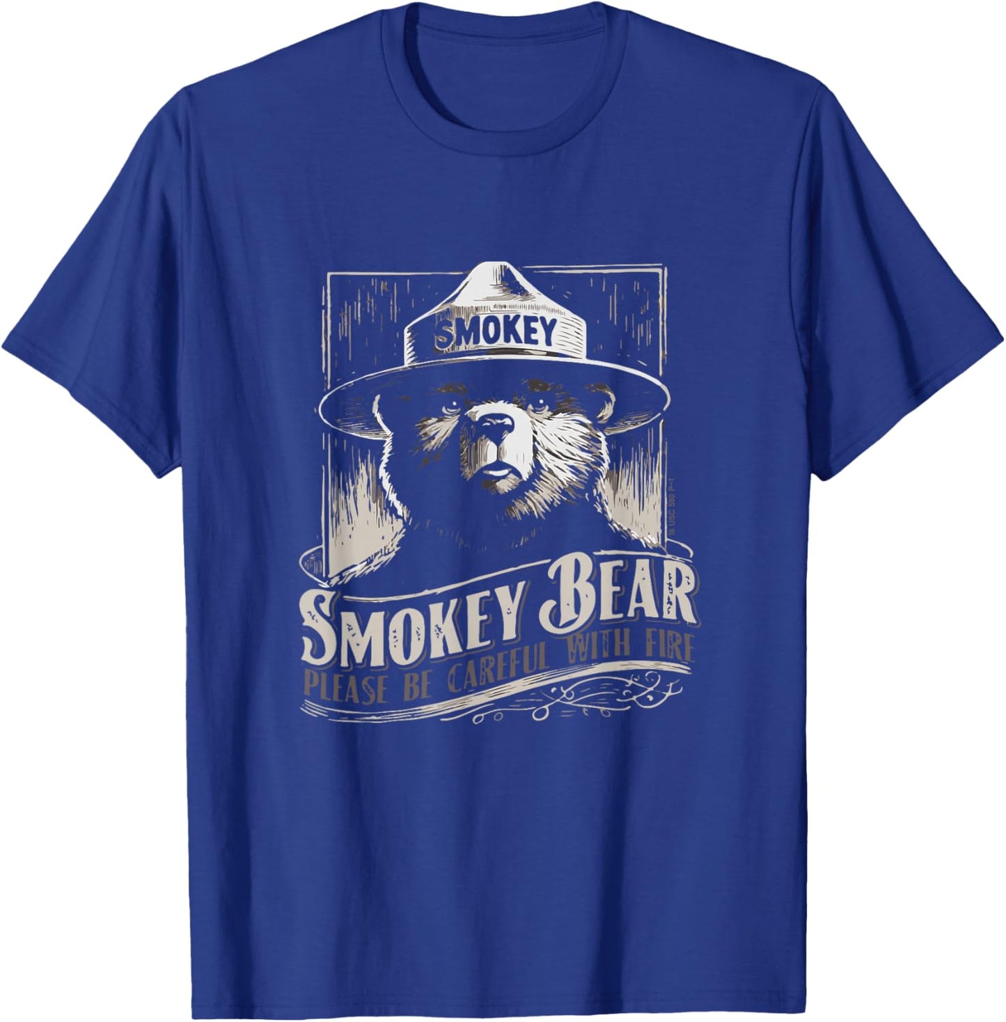 Vintage Smokey Bear WPA Poster Style Prevent Wildfires T-Shirt - T-Shirt | Royal