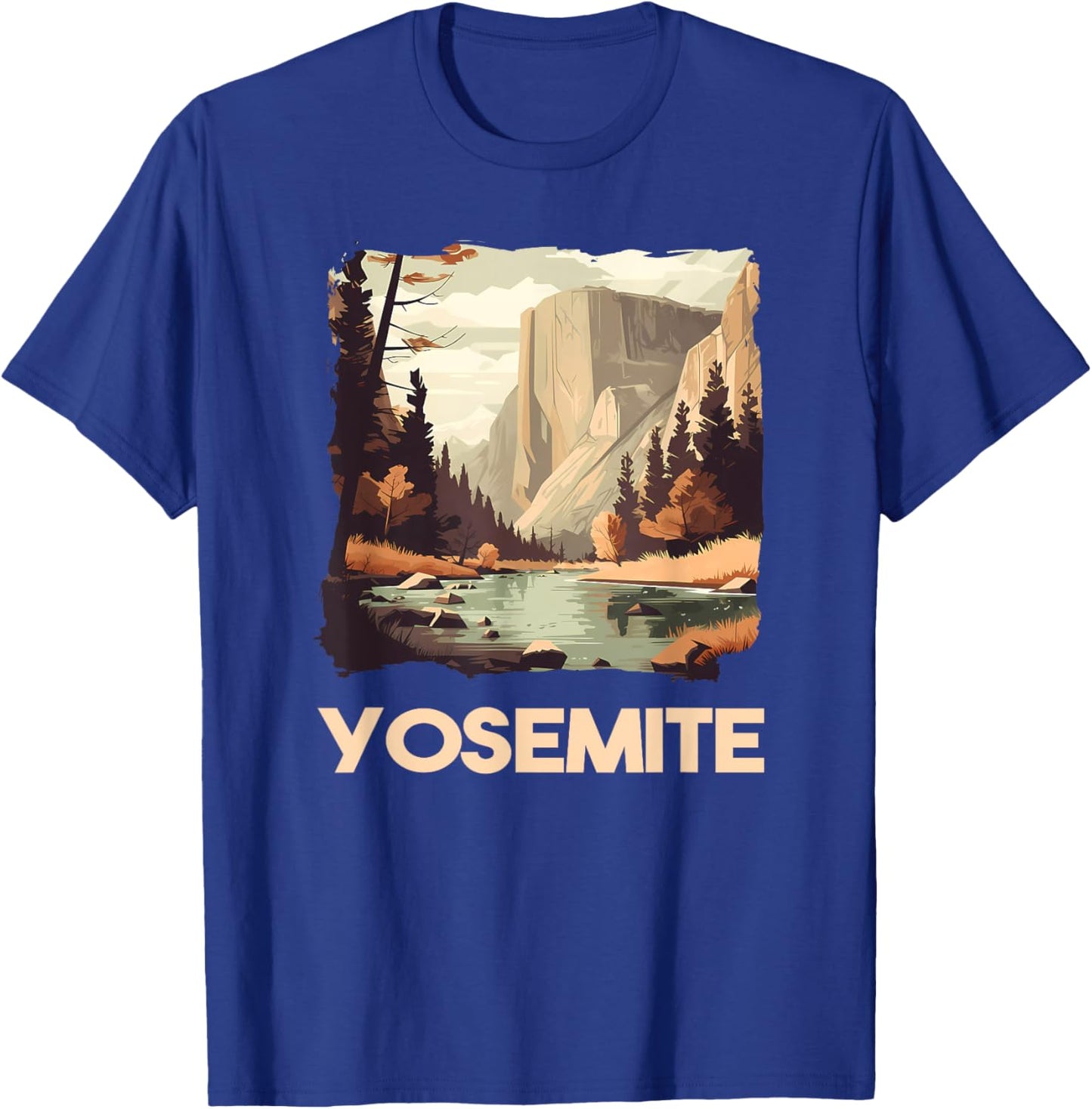 Yosemite National Park Adventure Hiking Nature Design T-Shirt - T-Shirt | Royal
