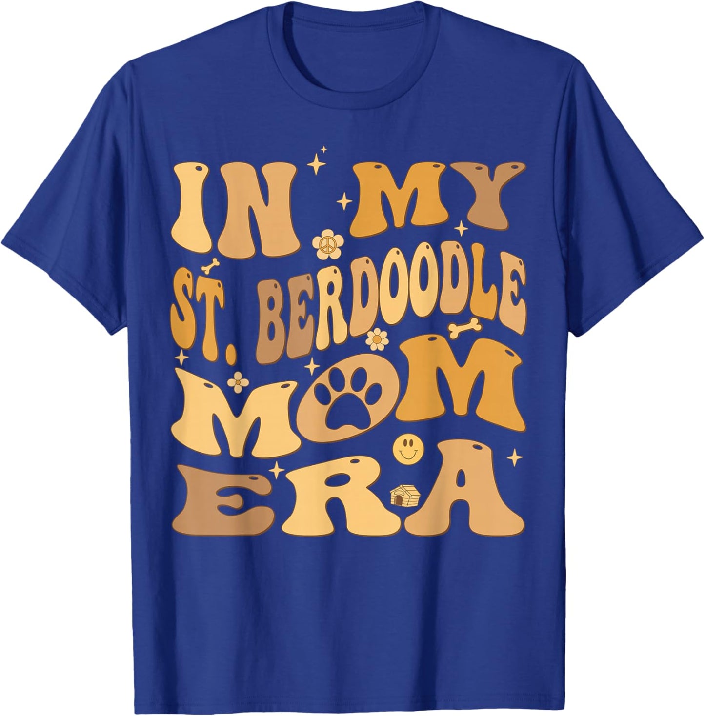 In My St Berdoodle Mom Era Groovy Saint Berdoodle Dog T-Shirt - T-Shirt | Royal
