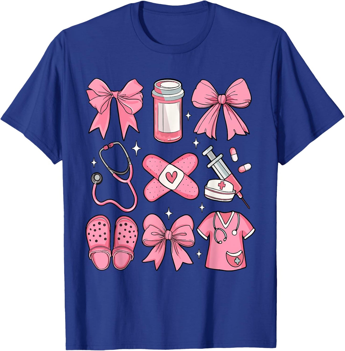 Nurse Valentines Day Coquette Bow Valentine Nurse RN PCT CNA T-Shirt - T-Shirt | Royal