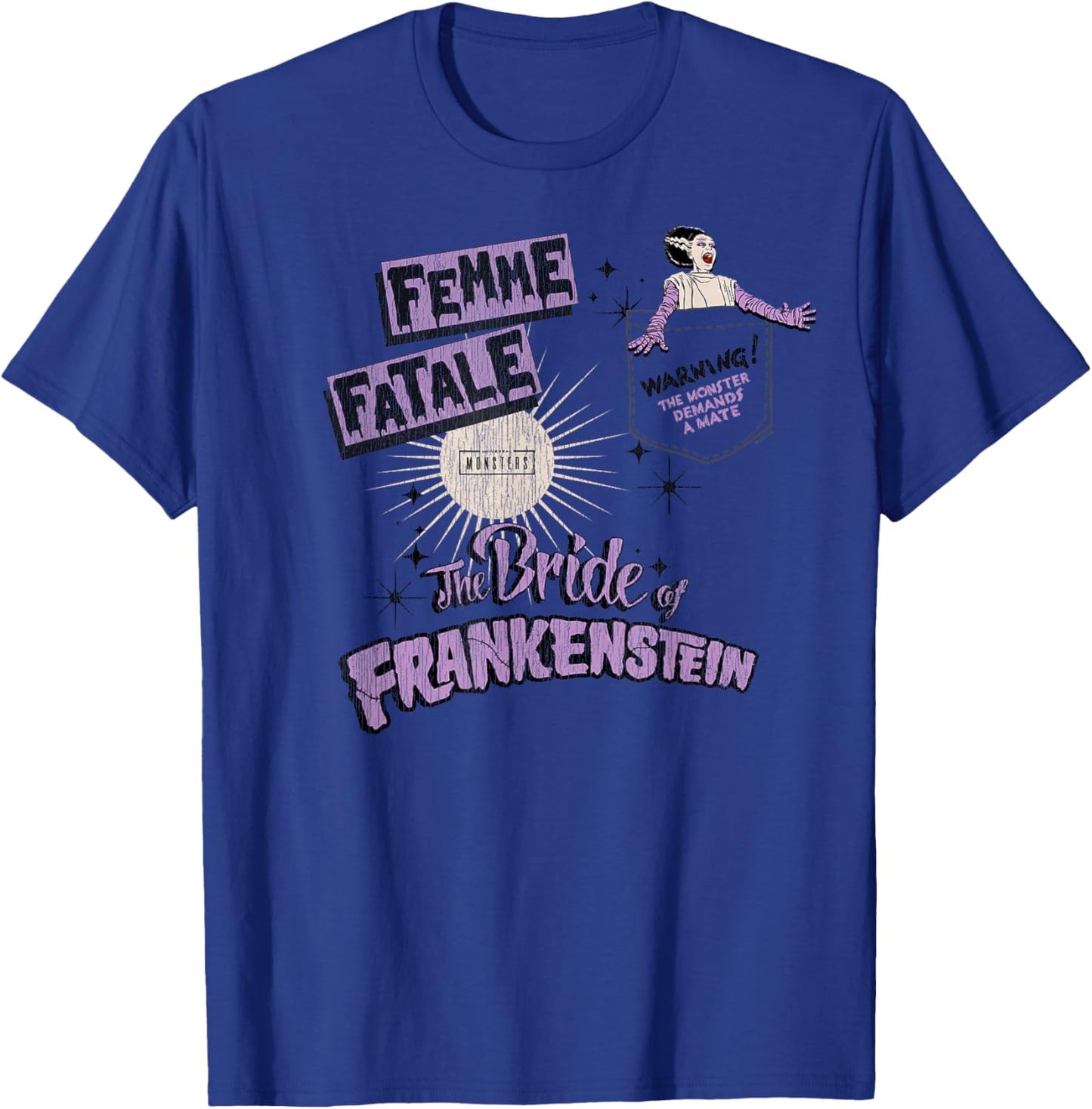 Universal Monsters Bride’s Warning Femme Fatale Pocket T-Shirt - T-Shirt | Royal
