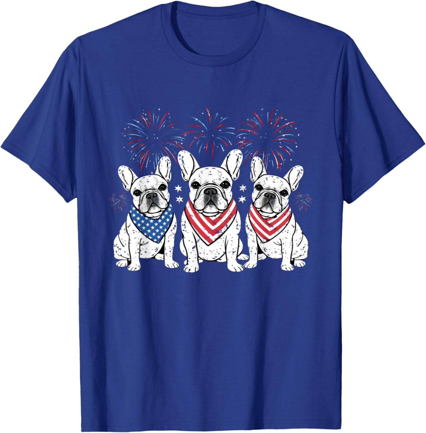 French Bulldog American Flag 4th Of July Independence Day T-Shirt - T-Shirt | Royal