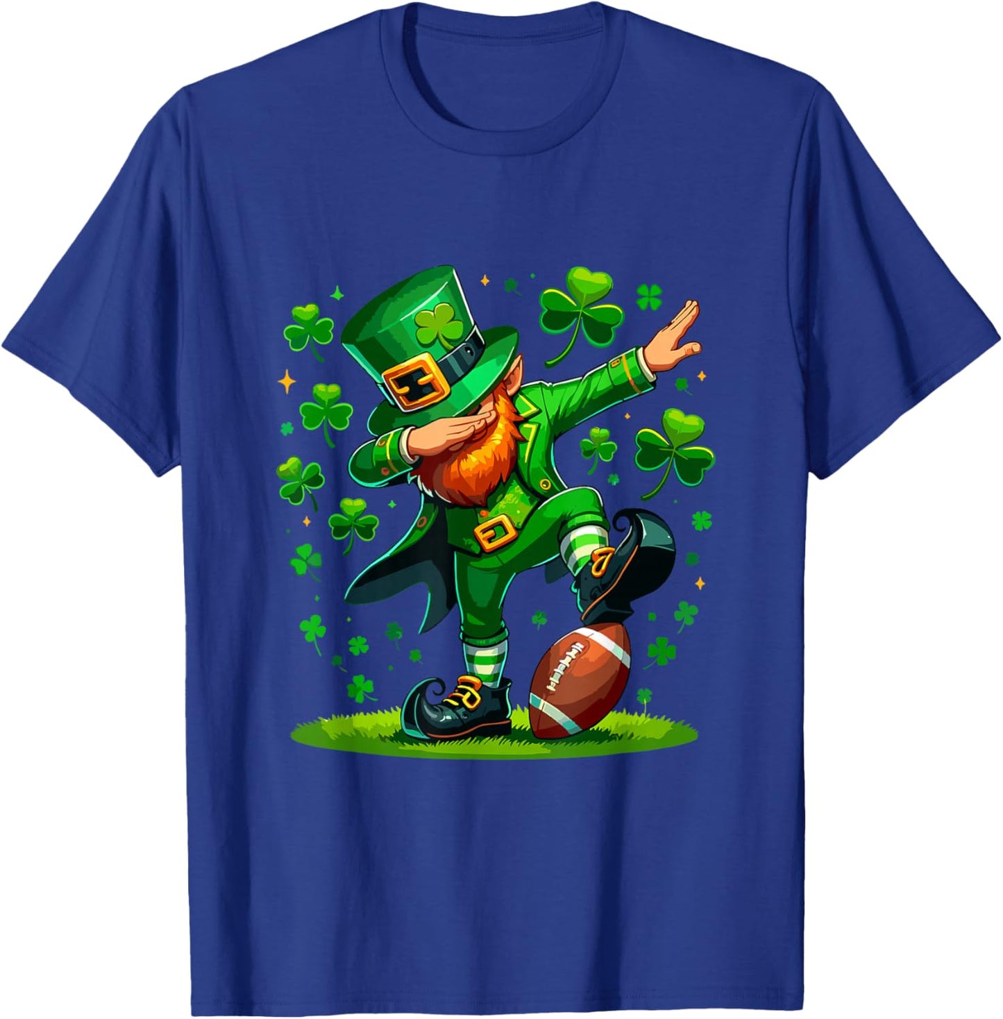 St Patricks Day Boy Men Football Costume Dabbing Leprechaun T-Shirt - T-Shirt | Royal