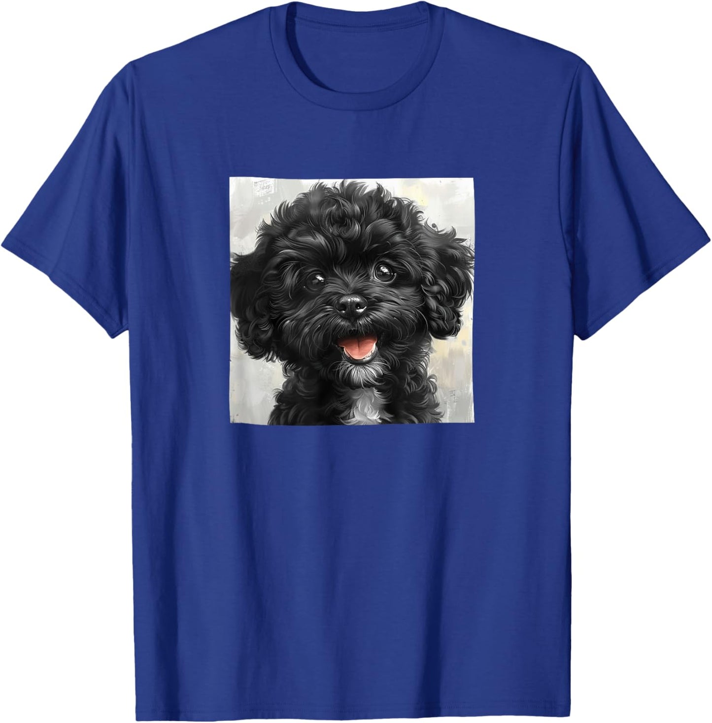 Black Poodle Puppy Laughing Graphic T-Shirt - T-Shirt | Royal