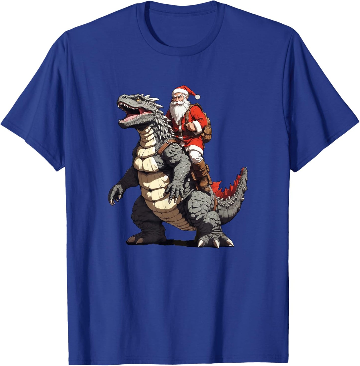 Santa Riding The Japanese Monster Kaiju for Christmas T-Shirt - T-Shirt | Royal